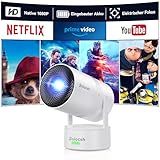 Polocsh Beamer, Mini Beamer mit Akku, WiFi und Bluetooth 1080P Outdoor Beamer 4K...