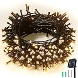 SLWOO Solar Weihnachtsbeleuchtung Außen - 20M 200 LED Lichterkette Aussen Solar...