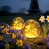 Solarkugeln für Außen(2 Stück), 40 LEDs Solar Kugeln für Außen, Solarlampen...