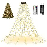 Ollny Lichterkette Weihnachtsbaum 2.5M, 300 LED Lichterkette außen innen 12...