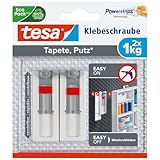 tesa Klebeschraube für Tapeten und Putz (verstellbar, 1kg)