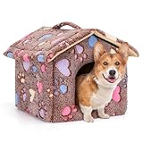 Nobleza Hundehütte für Hunde Katzen, Winterfest Hundehaus 53x50x43cm L,...