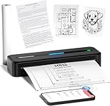 PokeLabel Mobiler Drucker A4 für Unterwegs, Tragbarer Drucker Thermodrucker A4...