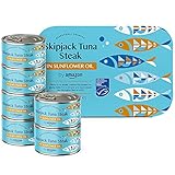 by Amazon Thunfischfilets, geschnitten, in Sonnenblumenöl, 195g, 6er-Pack