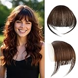 Clip in Pony Echthaar 100% Haarteil Echthaar Clip in Bangs mit Temple Remy...
