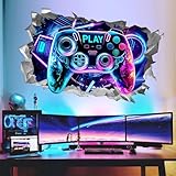 wondever Wandtattoo 3D Junge Gamer Wandaufkleber Videospiel Gaming Zimmer...