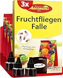 Aeroxon Fruchtfliegenfalle- 3 Stück Fruchtfliegen Falle Klebefalle - Mittel zur...