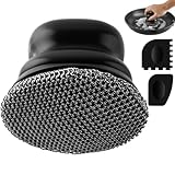 Schrubber für Gusseisenpfanne, Topfreiniger mit 2 Schabern, Kettenbürste für...