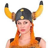 W WIDMANN MILANO Party Fashion - Wikingerhelm mit Zöpfen, Stoffhut, Gallier,...