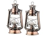 Lunartec Kerosinlampe: 2er-Set nostalgische Petroleum-Sturmlaternen mit...