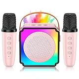 Anykuu Karaoke Maschine Kinder mit 2 Mikrofonen Mini Karaoke Maschine Kinder mit...