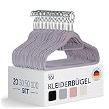 Blumtal Kleiderbügel 20 Stück - Kleiderbügel Samt 360° drehbar und belastbar...