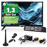 RED OPTICUM LED Fernseher 19 Zoll TV inkl. KFZ Adapter und DVB-T Antenne -...
