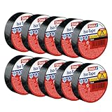 tesa Isolierband im 10er Pack - Selbstklebendes Isolierband, hitzebeständig -...
