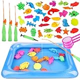 Tigvio Angeln Spielzeug, 42 Stück Angelspiel Badespielzeug, Fische Angeln...