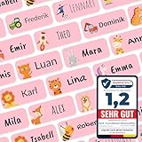 Namensaufkleber für Kinder (54 Stk. 30x13 mm) - Wasserfeste Namensschilder für...