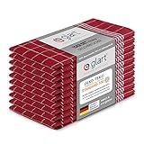 Glart 48RI2 10er Set Küchentücher 50x70 cm aus 100% Baumwolle in rot, OEKO-TEX...