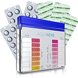 AQUANEXO Pool Tester pH und Chlor inkl. 60 Pool Testtabletten, Pooltester, Pool...