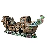 SLOCME Aquarium Piratenschiff Dekoration - Resin Schiffbruch Ornamente,...