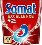 Somat Excellence 4in1 Caps (77 Caps), schnellauflösende Spülmaschinentabs,...