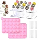 RoxNvm Cake Pop Set, 20 Loch Cake Pop Form mit 20 Stück Cake Pop Stöcke, 15...