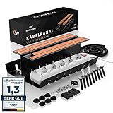 GELSENWERK® 2er Set Kabelkanal Schreibtisch Schwarz ohne Bohren - Kabelhalter...