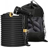 KRUMAD Flexibler Gartenschlauch 30 Meter, Dehnbarer Wasserschlauch mit...