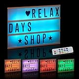 Relaxdays Lightbox mit Farbwechsel, Leuchtkasten, 85 Buchstaben & Symbole, 3...