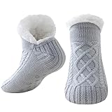 Niorasen Kuschelsocken Damen Herren, Dicke Flauschige Socken mit Greifern，...