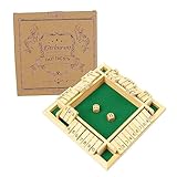 Kitchnexus 4-Player Shut The Box Wooden Table Game Classic Dice Board Toy