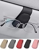 JEJA Brillenhalter für Auto Sonnenblende, Leder Sonnenbrillen Halterung für...