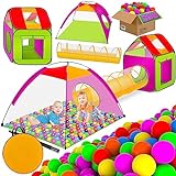 KIDIZ® Spielzelt Spielhaus Babyzelt 200 Bälle Bällebad Kinderzelt | Ideal...