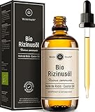 Bio Rizinusöl kaltgepresst 100ml inkl. Pipette - für Haar, Wimpern &...
