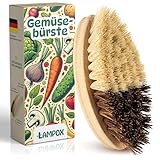 lampox® Gemüsebürste aus Bambus in Zwei Härtegraden, Reinigungsbürste für...