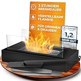flammtal Bioethanol Tischkamin Square für Garten Terrasse Balkon Tisch Deko -...