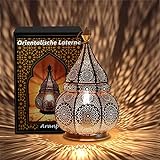 Aranp Orientalische Lampe Gold 36cm für Kerzen, Lampen E27 Fassung und LED...