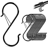 GAOHUI 12 Stück S-Haken zum Einhängen mit Sicherheitsschnalle, 9cm Edelstahl...