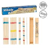 Idena 6060012 - Strategiespiel Mikado mit praktischer Holzbox, Bambus-Material,...