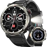 IOWODO Smartwatch Herren 2025 | 100 Tage Akku & Beleuchtung | IP68 Wasserdicht &...