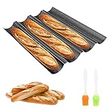 MXTIMWAN Baguette Backform für 4 Baguettes - Antihaftbeschichtetes Backblech...