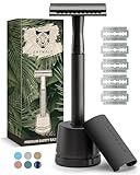 ANYMALE® Rasierhobel Herren - Set mit Ständer, Klingenschutz und 5...