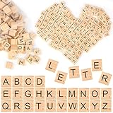 TNOMSNO Holzbuchstaben Set, 300 Stück Holzbuchstaben Buchstaben Holz, A Bis Z,...