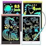 TECJOE LCD Schreibtafel Kinder, 4 Pack Zaubertafel, 8.5 Zoll Maltafel Zaubertafel für Kinder, Mal Tablet Kinder für Kinder zum Reisen, Geschenk Spielzeuge für 3 4 5 6 Jährige Jungen, Mädchen