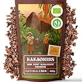 NaturaleBio Roh Kakao Nibs 400g. Organic Raw Cacao Nibs. Rohkost, natürlich und...