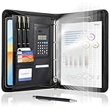 Leathario A4 Konferenzmappe, Schreibmappe mit...