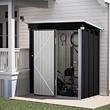 UDPATIO Metall Gartenhaus mit 1.5 m², Pultdach - 162 x 92 x 180 cm für den...