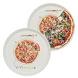 KHG 2er Set Pizzateller, extra groß mit 30cm Durchmesser in Formel Print,...
