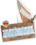 HOCHZEITSHELD Blaues Strumpfband Hochzeit als liebevolles Braut Geschenk inkl....