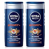 NIVEA MEN 3 in 1 Sport Duschgel (2 x 250 ml), Herren Duschgel für Körper,...