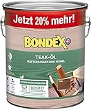 Bondex Teak Öl Teak 3 L für 66 m² | Extrem wasserabweisend | Schützt vor...